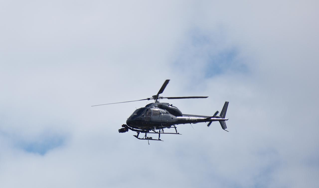 helicopter in the air