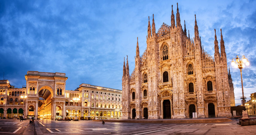 cathedral and square in milan italy