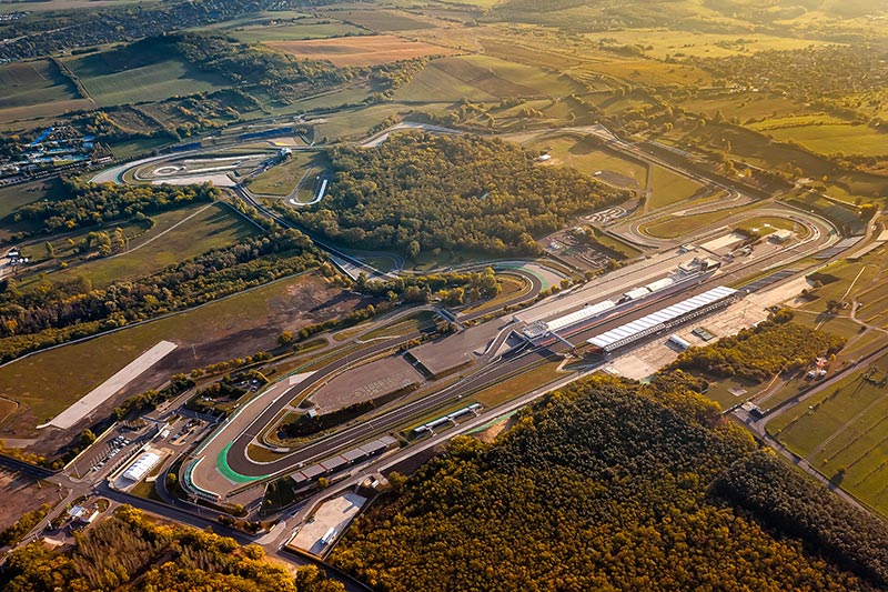 ariel view of the hungarian gp track