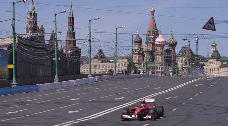 racing formula car in russia