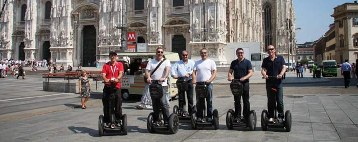 tourists on holiday in Milan