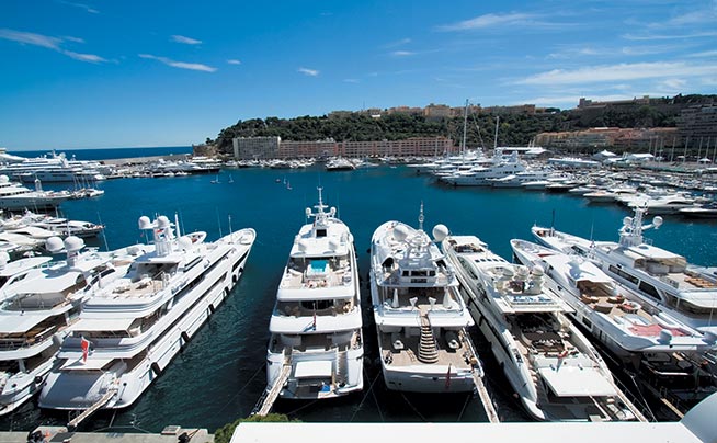 view of yachts in the harbour