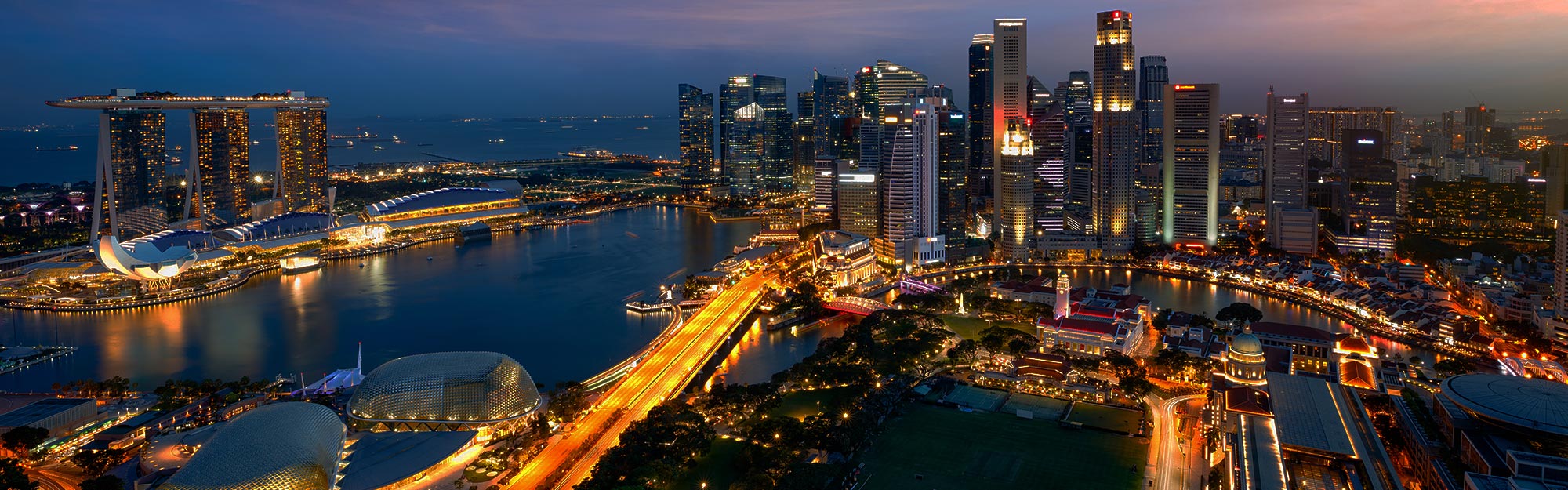 singapore skyline view from above