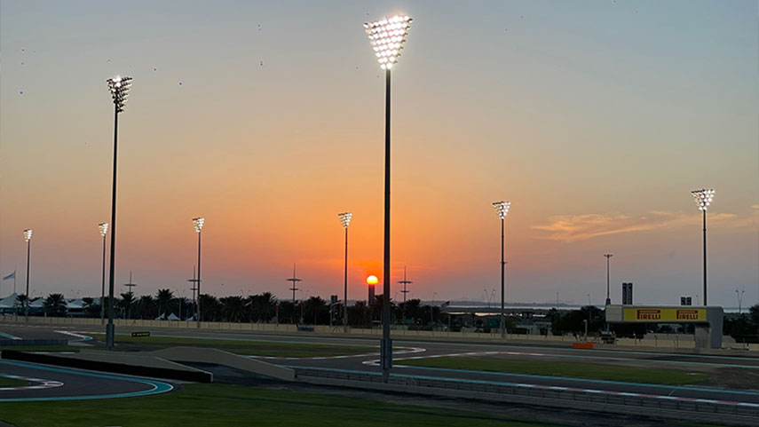 sunset over the track 