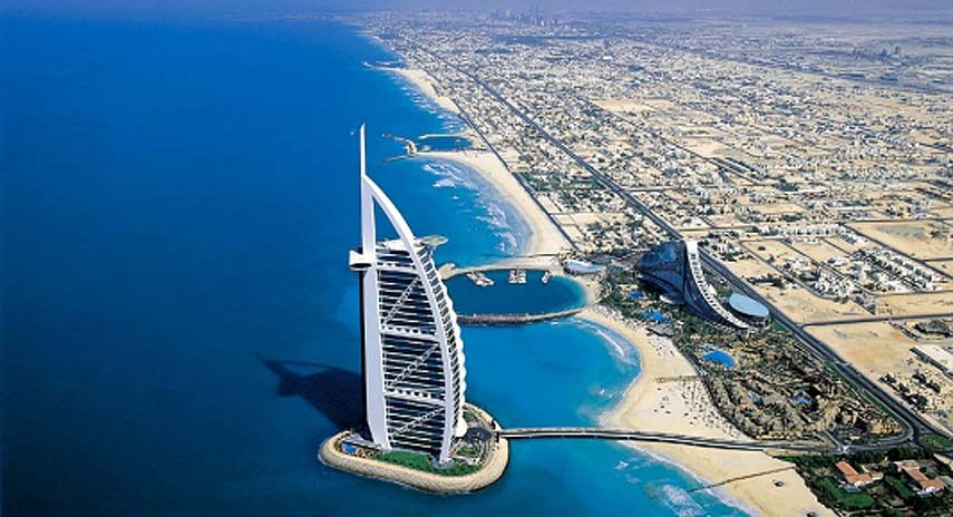 overhead view of Dubai