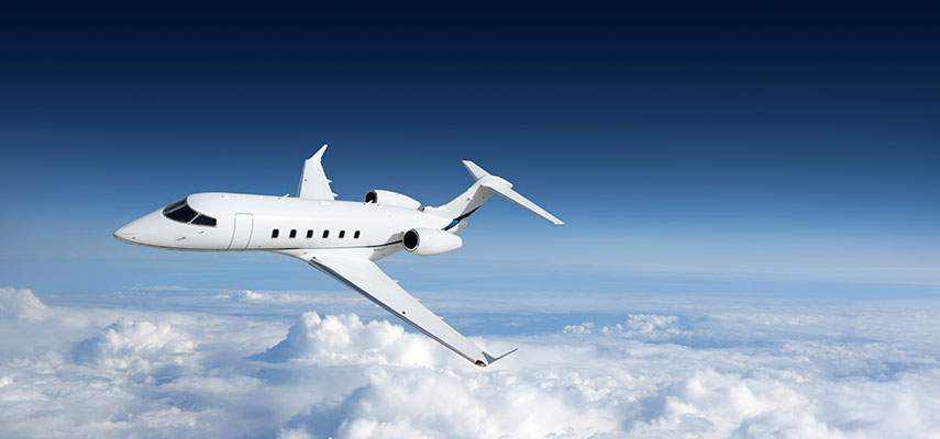 private jet in the air