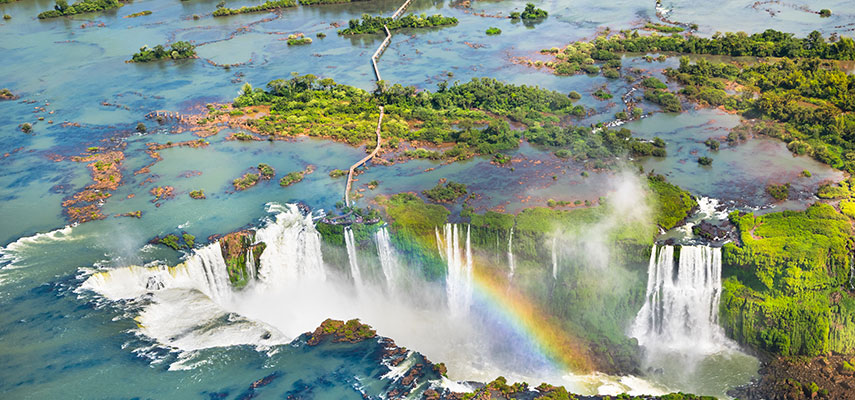 the Iguazú Falls  from above