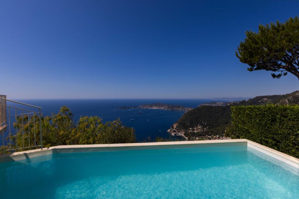 outdoor pool with sea views