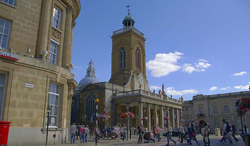 historic buildings in the centre of the town of northampton