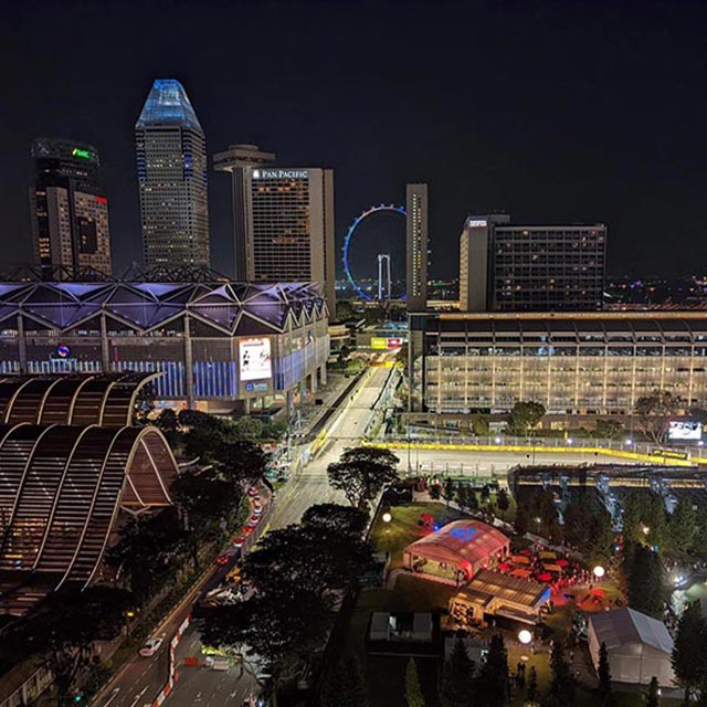 night scene over the city of singapore