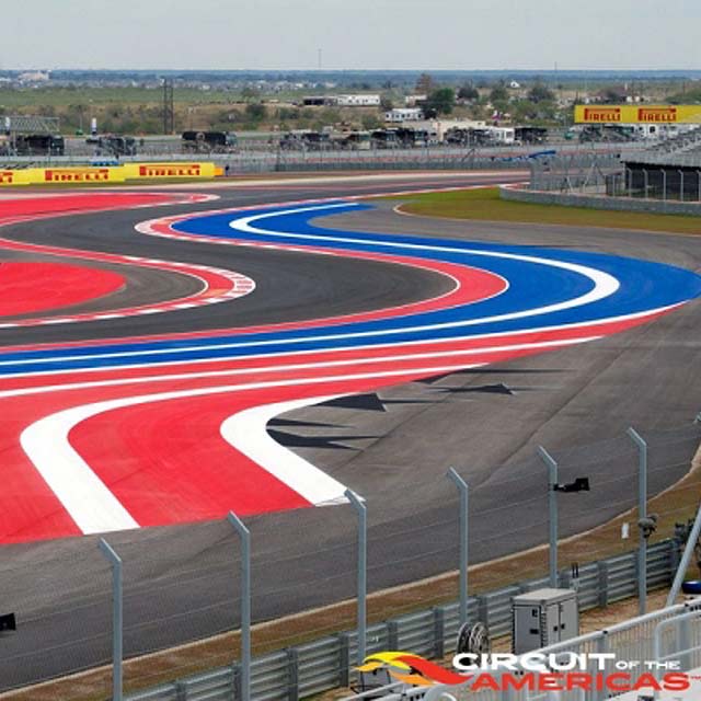 red white and blue stripes on the COTA track