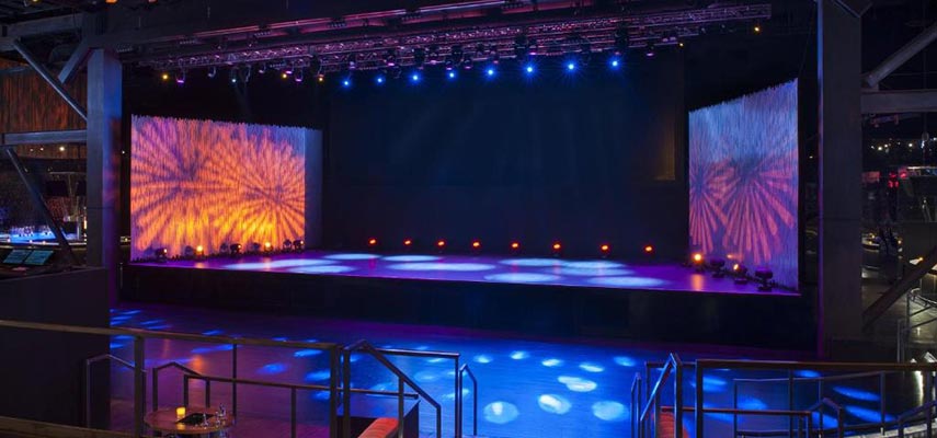 stage with dance floor and lighting