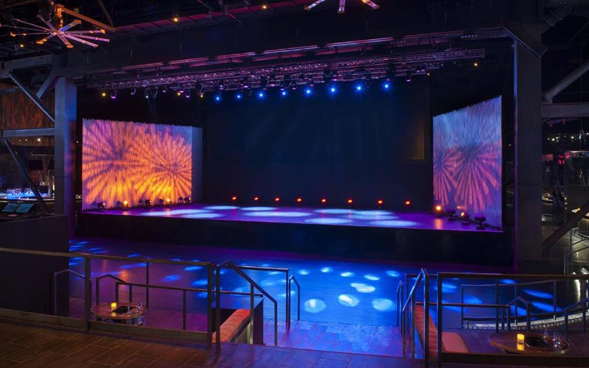 stage with dance floor and lighting
