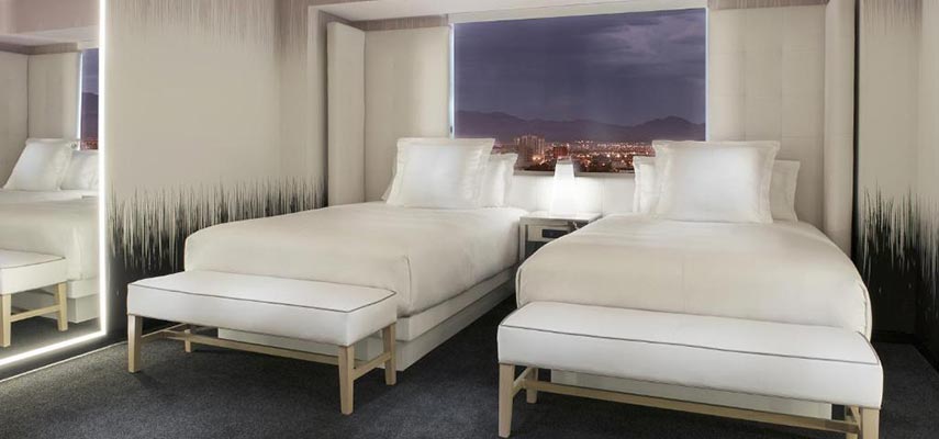 twin room with city views