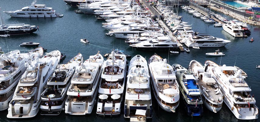 luxury yachts in the harbour