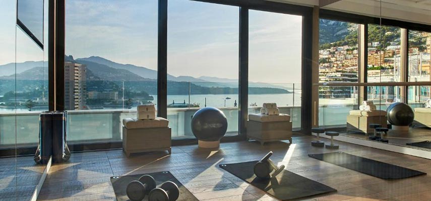 gym with views of the sea