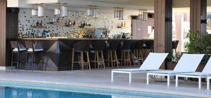 pool bar with stools
