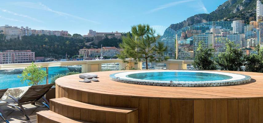 outside jacuzzi with views of monaco