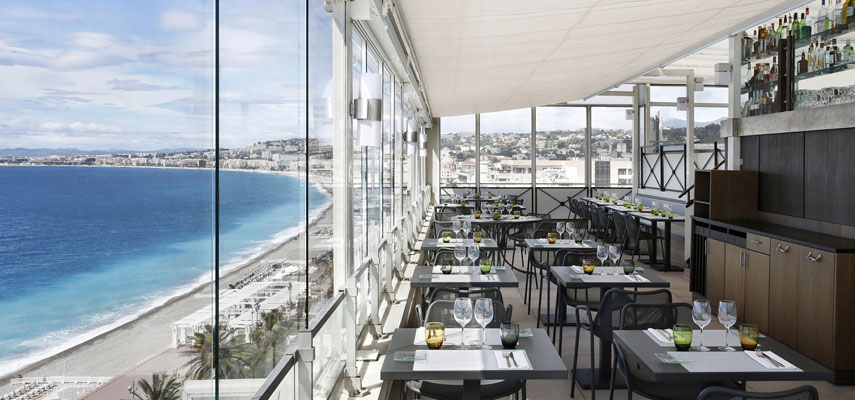 terrace restaurant with views of the sea