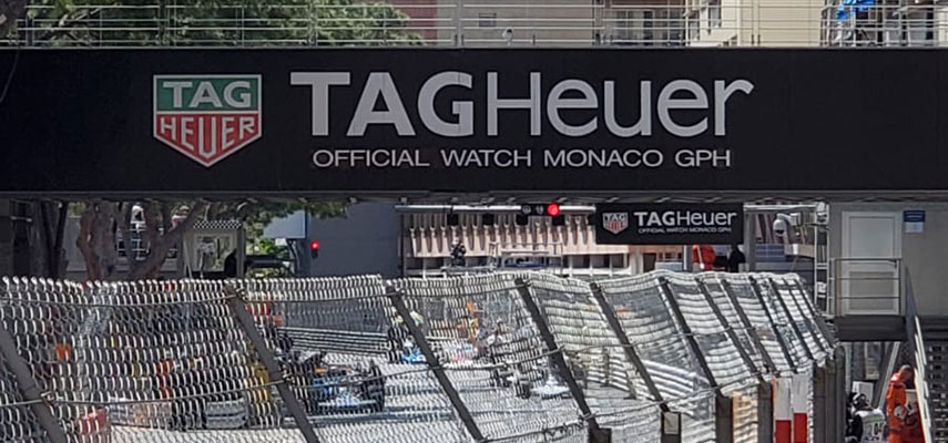 TAG Heuer sign over the start line
