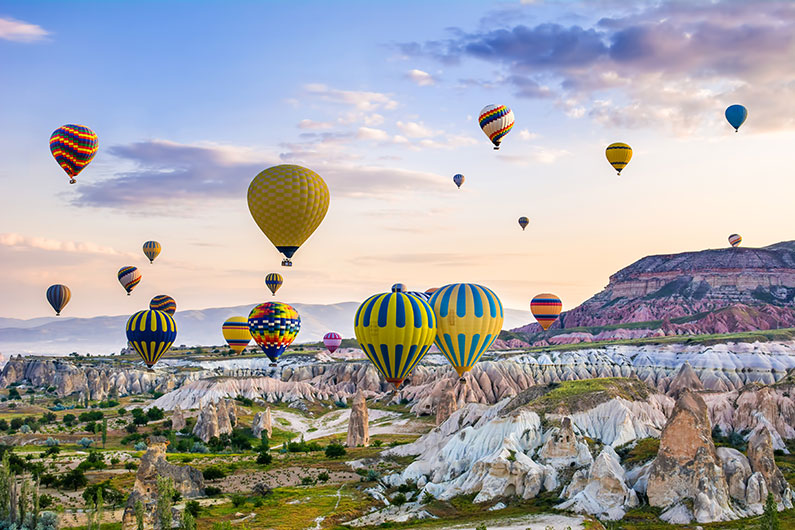 air balloons flying over turkey