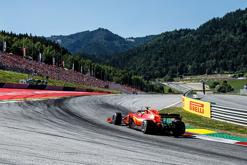 ferrari f1 car racing in austria