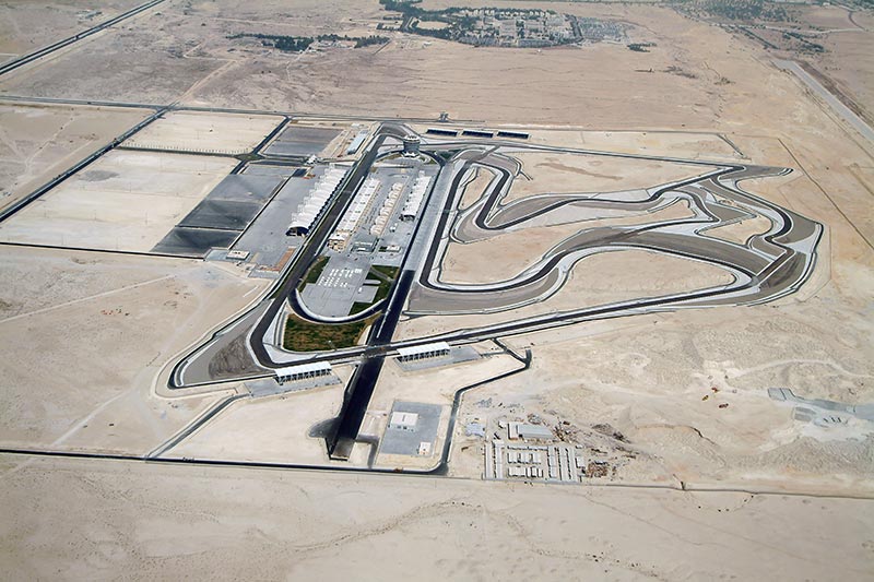 view of the bahrain circuit from the air