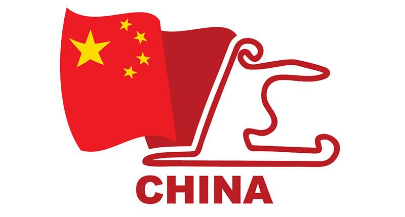 china flag and track with the word china
