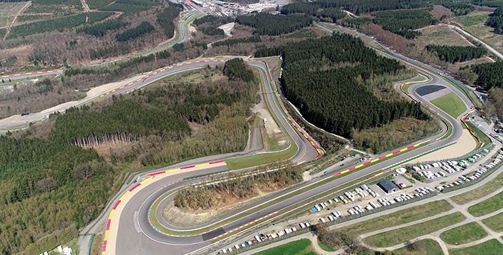 grand prix circuit in belgium from above
