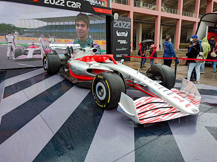 new f1 car for 2022 on display