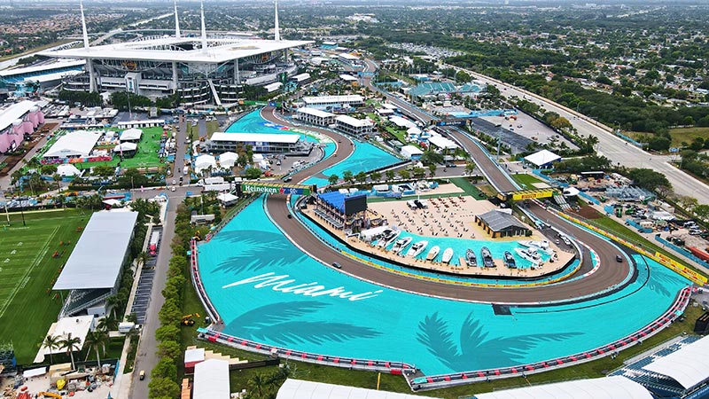 arial view of the miami grand prix circuit