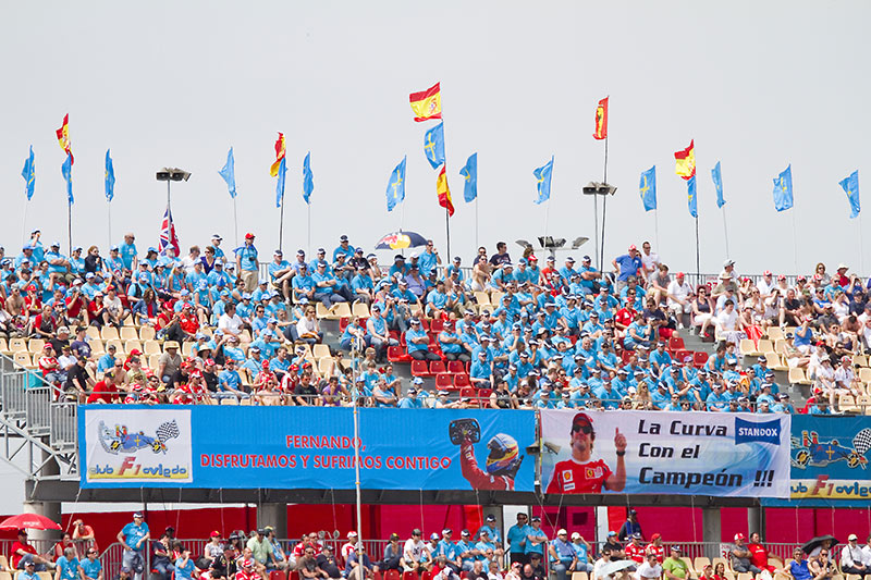 crowd scene at the spanish grand prix