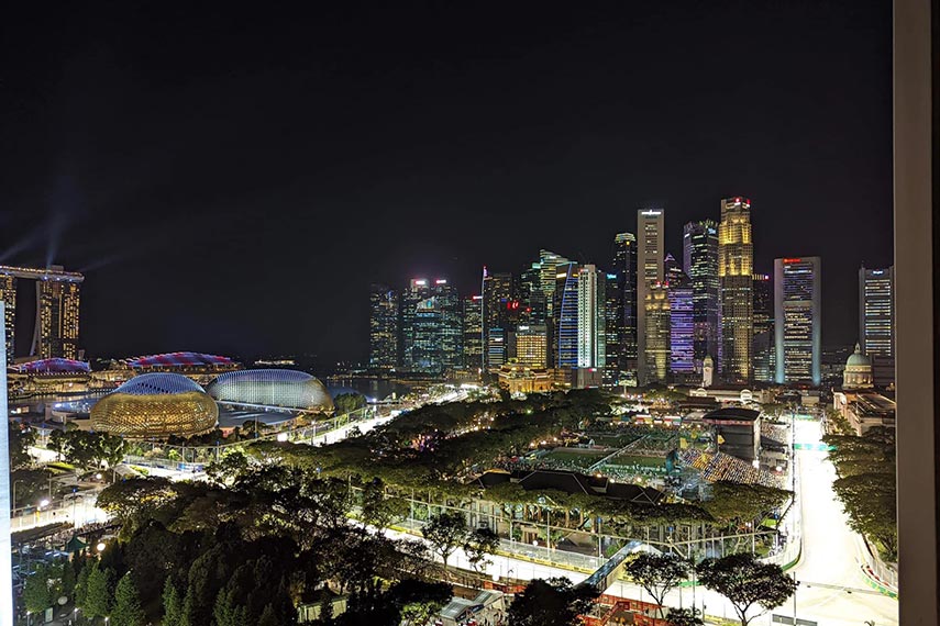 view over singapore at night