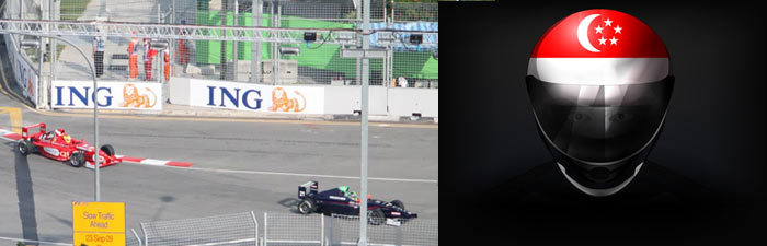 singapore grand prix and racing helmet