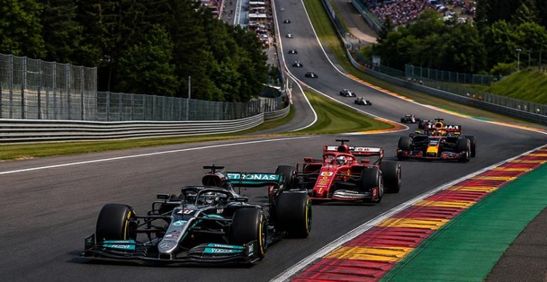 f1 cars racing at belgium gp in 2026