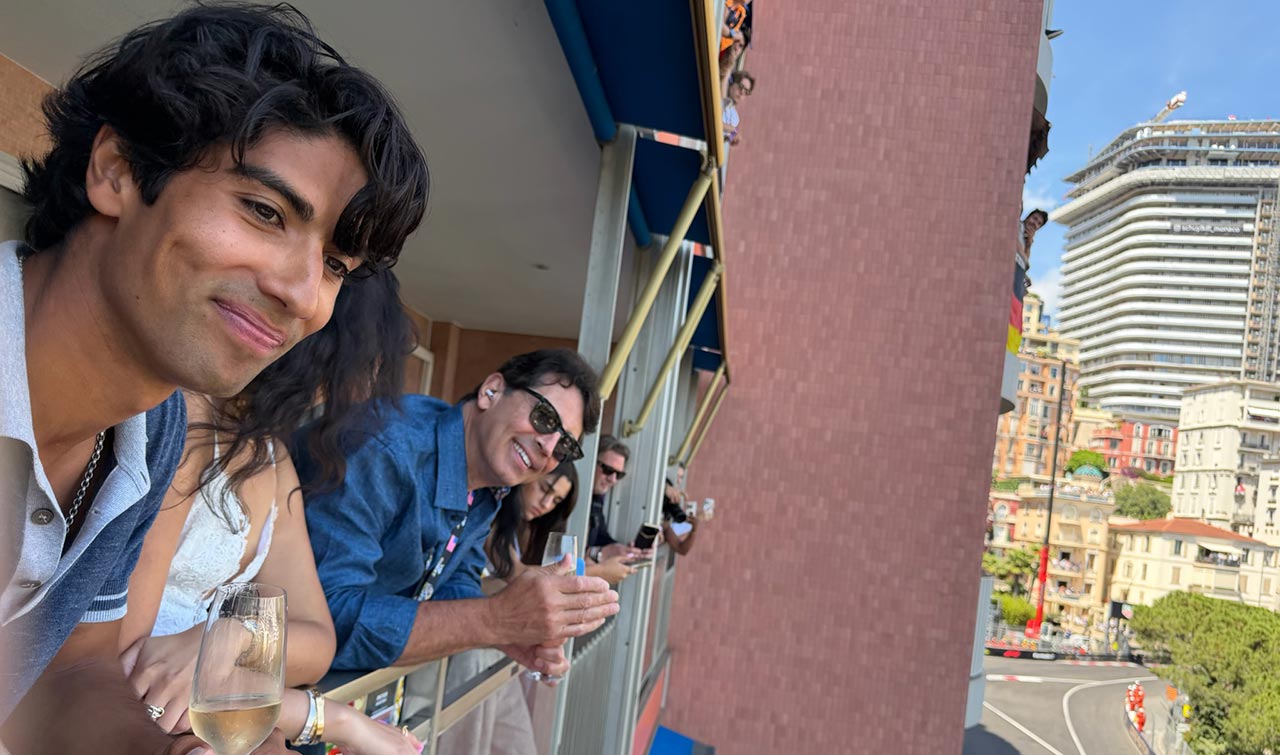 guest watching the gp from their balcony