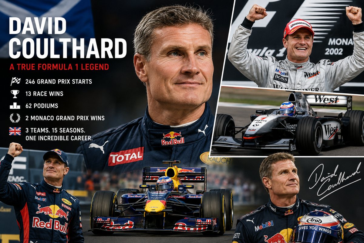 David Coulthard F1 career with McLaren and Red Bull Formula 1 highlights