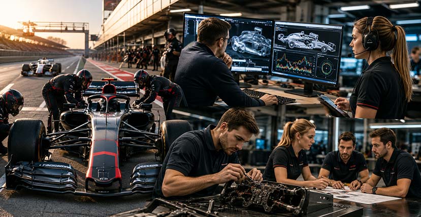 A career in Formula One with F1 engineers, mechanics and race team professionals
