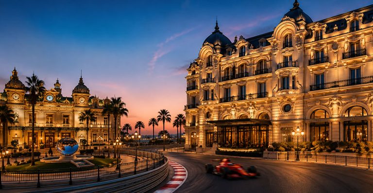 Hôtel de Paris Monte-Carlo and Casino Square on the Monaco Grand Prix circuit