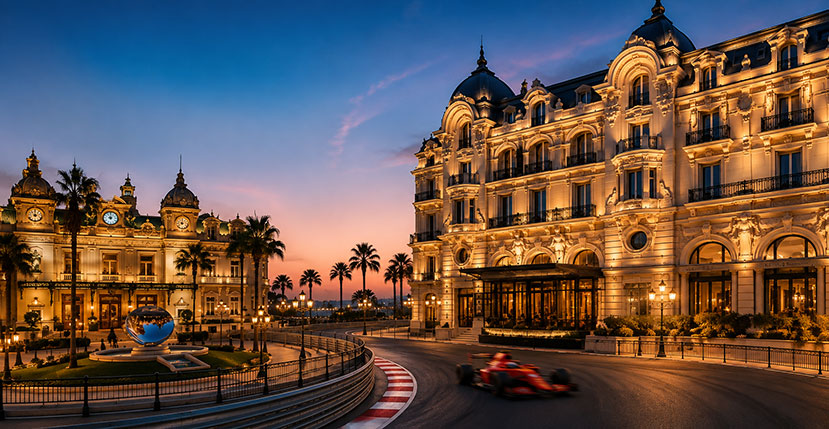 Hôtel de Paris Monte-Carlo and Casino Square on the Monaco Grand Prix circuit